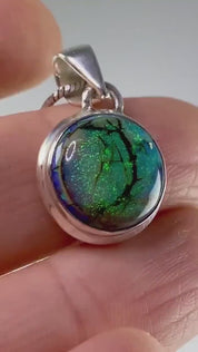 Sterling (Monarch) Opal and Silver Pendant