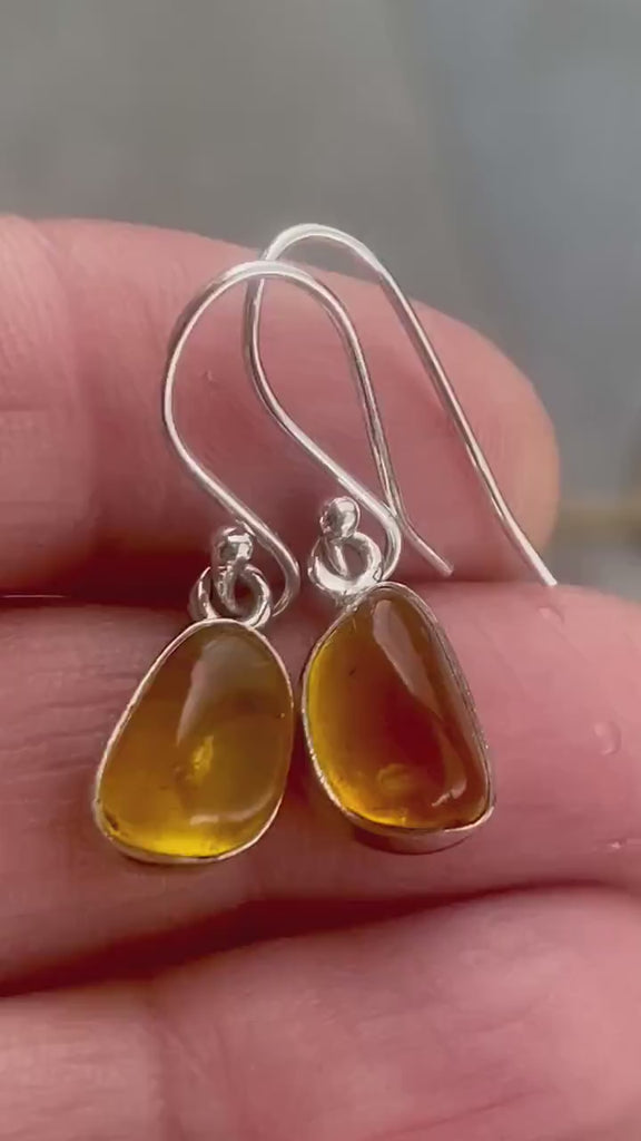 Baltic Amber Sterling Silver Drop Earrings