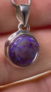 Sterling (Monarch) Opal and Silver Pendant