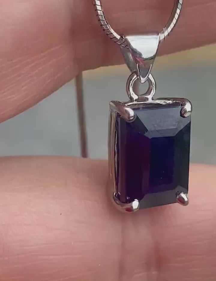 Raw Sapphire and Silver Pendant