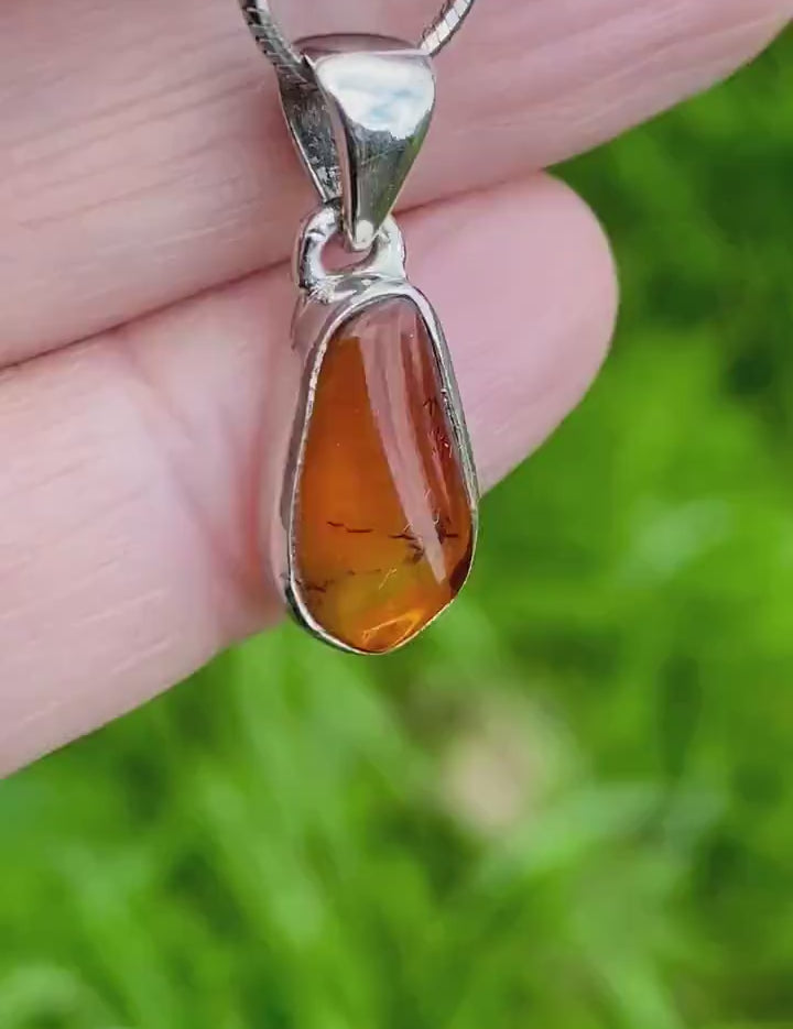 Baltic Amber Sterling Silver Pendant