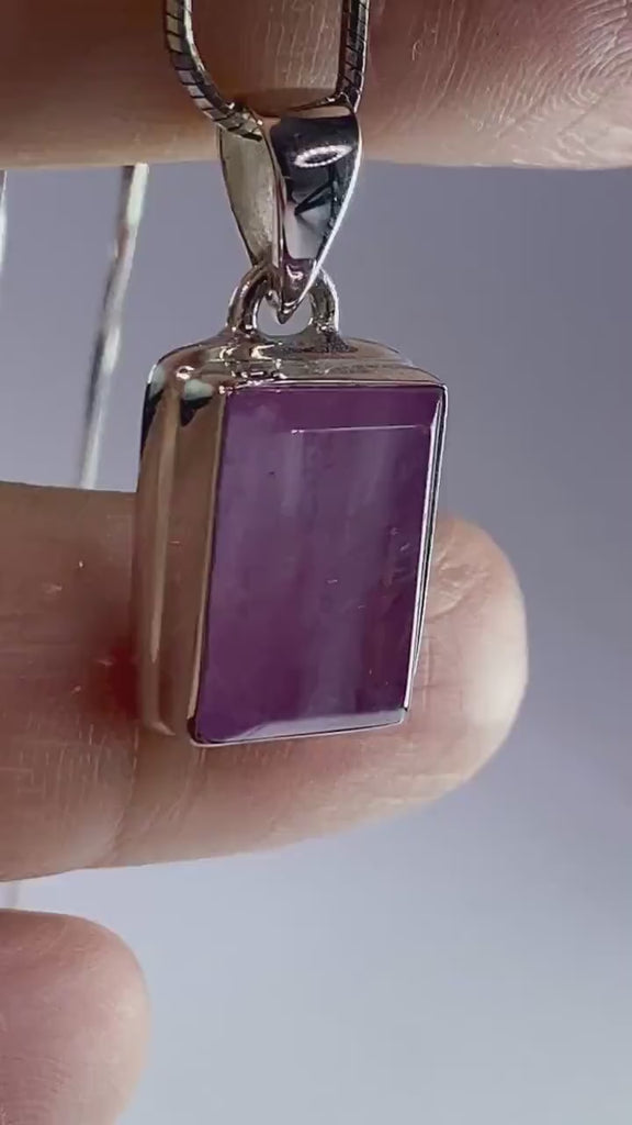 Natural Kunzite Silver pendant necklace