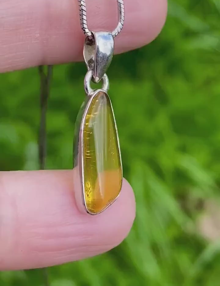 Baltic Amber Sterling Silver Pendant