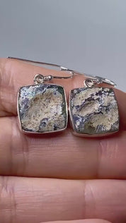 Ancient Roman Glass and Silver Earrings (UV2)