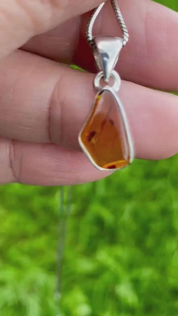 Baltic Amber Sterling Silver Pendant